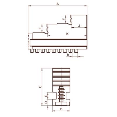 BISON Hard Solid Jaws for 3-jaw Scroll Chuck Ø315 mm for inside clamping type 32**/35**